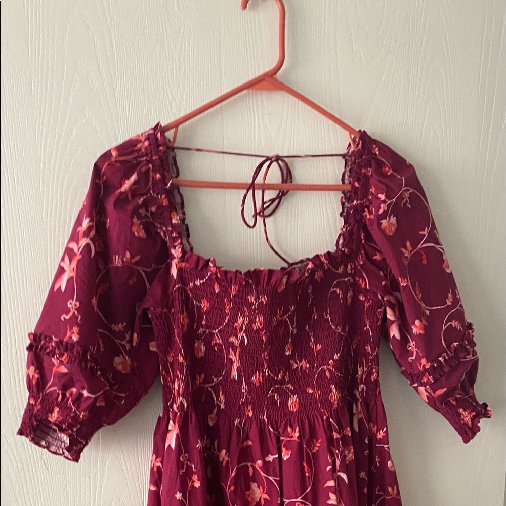Hill House Home Nap Dress Nesli Red Botanical